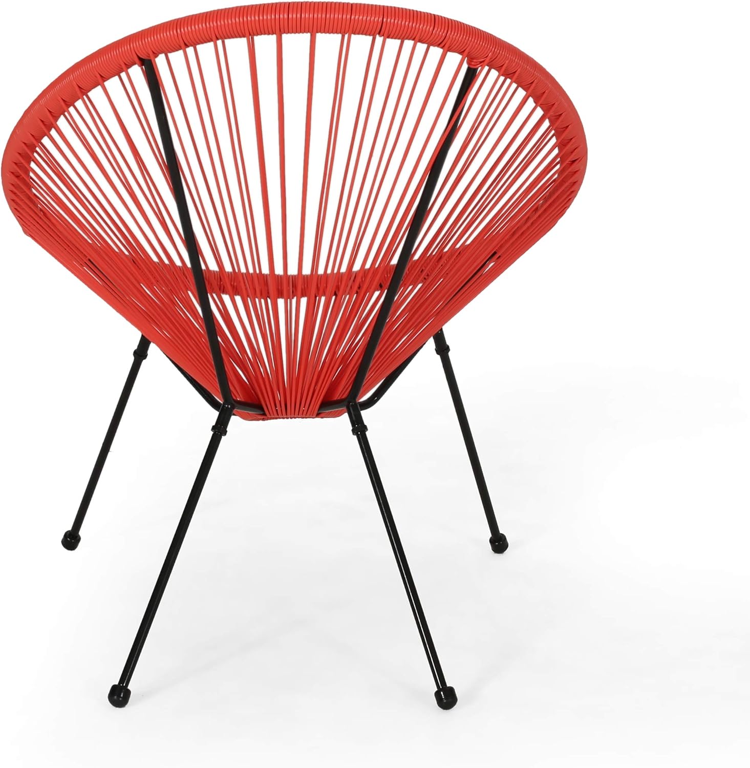 Dancongtea Set of 2 Outdoor Wicker Chairs, PE Rattan Armchair with Steel Frame, Modern Woven Basket Chair for Patio Balcony Garden, Orange
