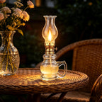 2PCS Chamber Oil Lamp Glass Kerosene Oil Lamps, Vintage Oil Lamps for Indoor, Home Lighting Hurricane Lamp Clear Kerosene Lamp Lantern, Oil Lantern for Tabletop Decor