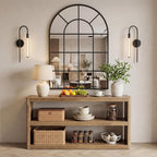 LITTLE TREE 63-Inches Console Table, Modern Sofa Table with 3 Storage Shelves, Narrow Entryway Furniture Living Room, Entrance, Hallway, Foyer, Brown