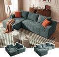 Vesgantti 95" Boneless Couches for Living Room, L-Shape Sectional Couch with Chaise in Chenille | Memory Foam | No Assembly Required, Deep Seat Cloud Modular Sofa for Apartment, Office (Green)