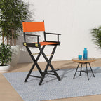 Casual Home 30" Director's Chair Black Frame-with Tangerine Canvas, Bar Height