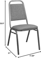 BizChair Charcoal Gray Fabric-Padded Banquet Stackable Chairs