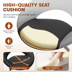 Ergonomic Drafting Chair for Standing Desk, Height Adjustable Rolling Stool with Foot Rest, Tall PU Leather Chair with Wheels and Back Support for Home Office Kitchen Counter, Black