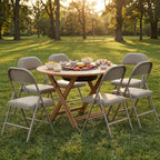 Folding Chairs 4 Pack,350 lbs Heavy Duty Metal Frame Folding Chairs with PU Leather Cushion, Ergonomic Foldable Chair with Non-Slip Feet, Portable Stackable Seating for Office Wedding Camping -Khaki