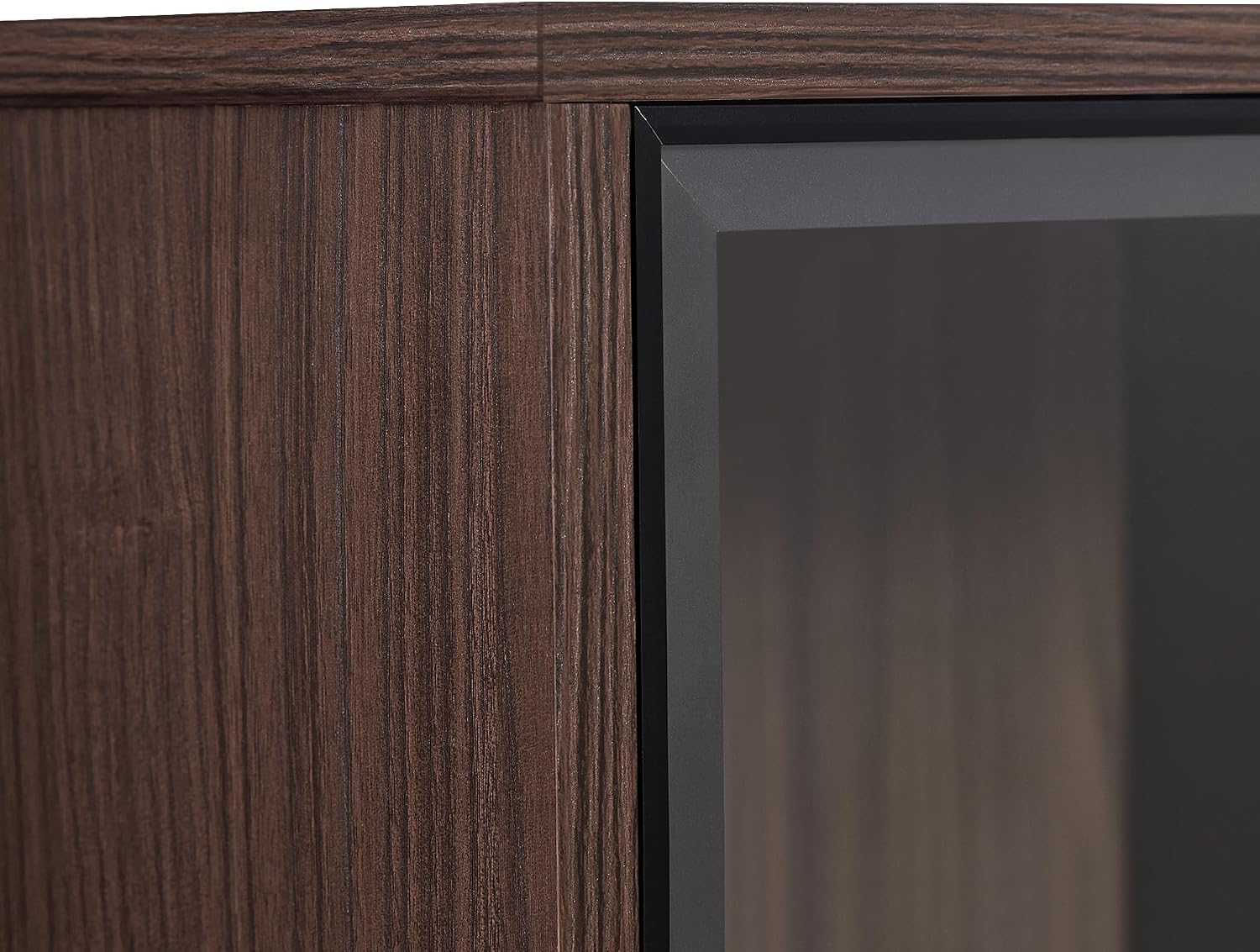 roomfitters 51.2'' Display Cabinet with Glass Doors, Pantry Storage Cabinet with Shelves for Living Room and Kitchen, Walnut