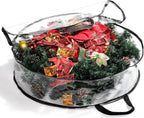 Hedume 2 Pack Wreath Storage Bag, 30" X 8" Clear Everyday Bag, Christmas Wreath Storage Container with Dual Zippered and Reinforced Handle for Holiday Seasonal Wreath Garland