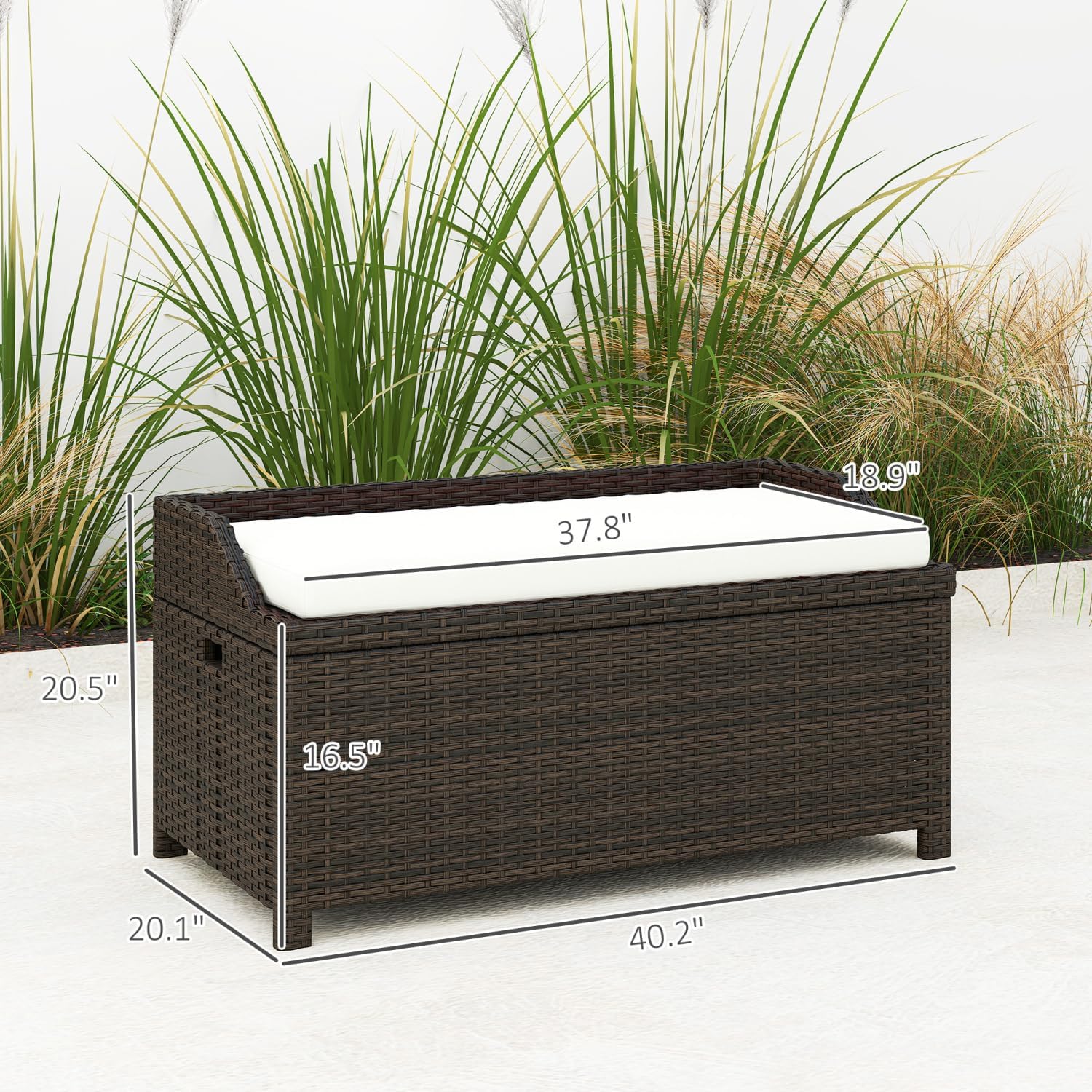 Outdoor Storage Bench with 34 Gallon Capacity