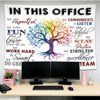 gsgfdshf Inspirational Office Wall Tapestry, in This Office We Are a Team Positive Motivational Tapestry Wall Hanging for Bedroom Home Workplace Decor, 50x60 Inch