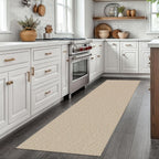 EARTHALL Washable Runner Rug 2x7 Ft Non Slip Runners for Hallways Cotton Rubber Backed Kitchen Runner Braided Indoor Floor Carpet Runners for Entryway, Hallway, Kitchen, Bedroom, Send/Beige