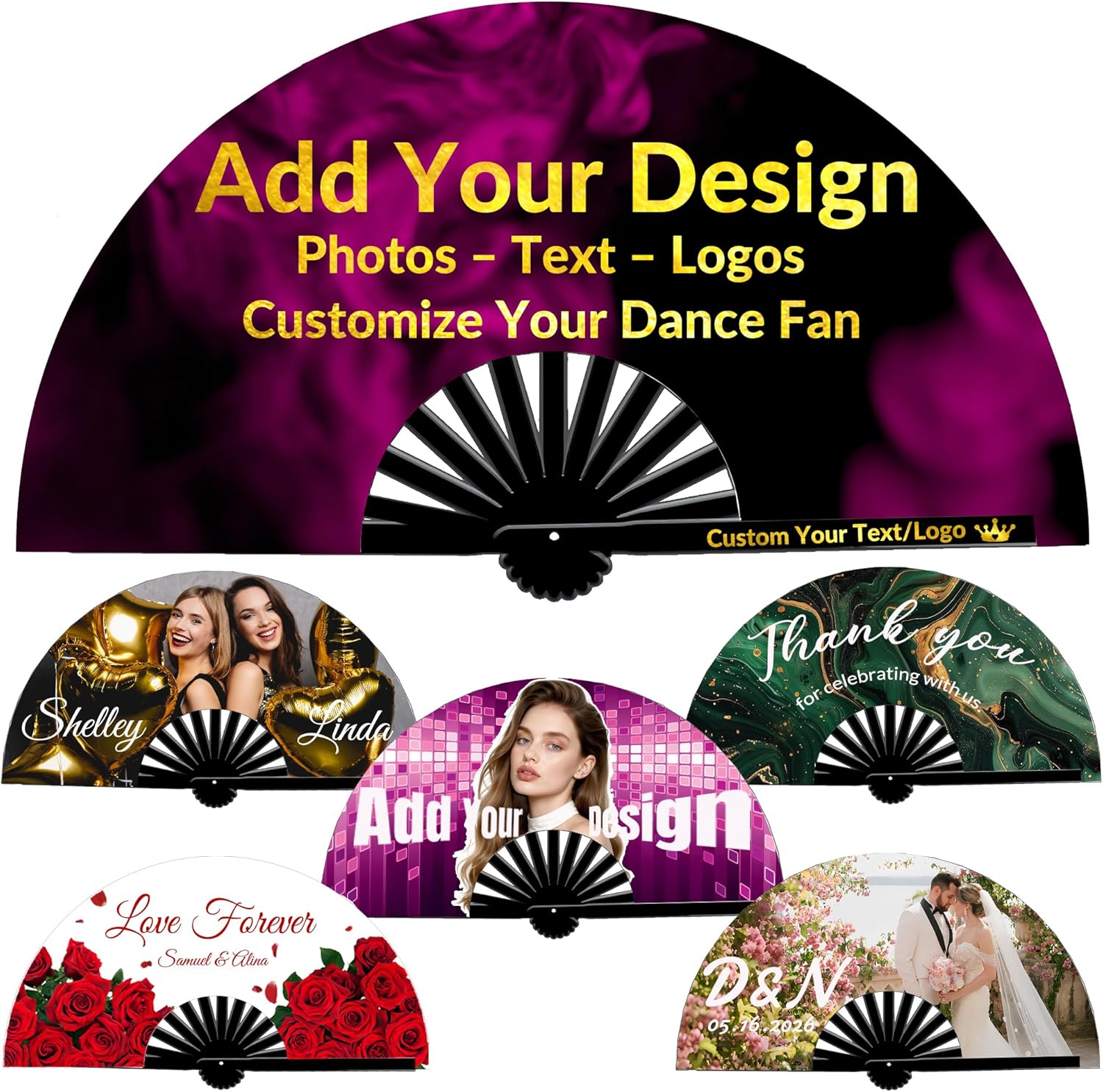 Personalized Line Dance Popping Fan personalized hand fans Custom Decorative Folding Fans with Picture Text for Wedding (1)