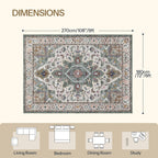 HOOBRO Small Round Side Table, 5 x 7 ft Area Rugs Washable, 28.7" H Tall Coffee Drink Table,Living Room Rugs for Bedroom, Small Circle End Table, Non-Slip Carpets, BF167BZ01-GN03AR01