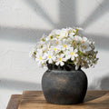 SIDUCAL Ceramic Flower Vase with Wide Mouth Lace, 5.1 Inch Pottery Rustic Farmhouse Boho Vases, Small Terracotta Vase for Home Decor, Table, Living Room, Bathroom, Shelf, Wedding, Bronze