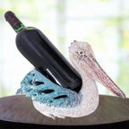 Corner Merchan Pelican Wine Bottle Holder - Nautical Wine Holder Tabletop Centerpiece - Single Bottle Rack Pelicans Decor - Decorative Counter Wine Rack