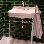 Whitehaus Collection WHV024-L33-3H-C Victorian Style Bath Console Sink with Interchangeable Towel Bar and Backsplash