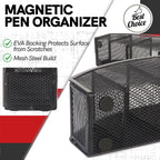 Magnetic Dry Erase Marker Holder for Whiteboard, 5 Slots Metal Pen Holder with Strong Magnets, 10inch Large Capacity Storage Basket Organizer for Office, School and Home (Black)