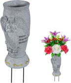 Cemetery Vase, Memorial Grave Vase with Ground Spikes, Angel Vases for Artificial Flowers, Grave Flowers Holder for Cemetery Headstone (1Piece)