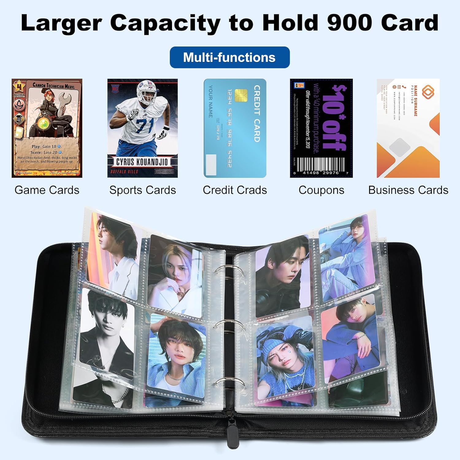Stray Photocards Binder 400 Pockets, Skz Album Photo Card Holder Merch for Stay Fans Gifts