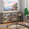 Tribesigns 71" Sofa Tables,Extra Long Couch Table, Narrow Long Console Table, Entryway Table,Sofa Table with 3 Tiers Storage Shelves (Light Brown)