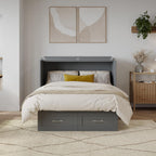 AFI, Monroe Full Murphy Bed Chest with 6" Mattress, Storage Drawer & Built-in USB Charger, Grey