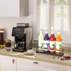 Alyoen Coffee Syrup Rack Organizer, Syrup Holder Stand for Coffee Bar, 4 Bottles Small Coffee Bar Organizer Shelf, Coffee Station Organizer for Countertop Wine, Liquor