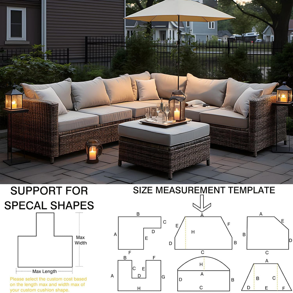 Custom Size Bench Cushions for Indoor Furniture, Cost-Effective Thick Bay Window Seat Cushion