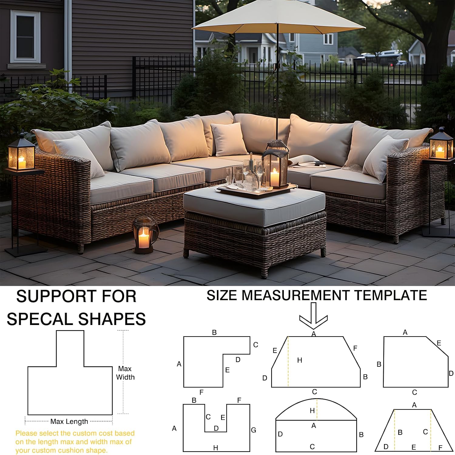 Custom Size Bench Cushions for Indoor Furniture, Cost-Effective Thick Bay Window Seat Cushion