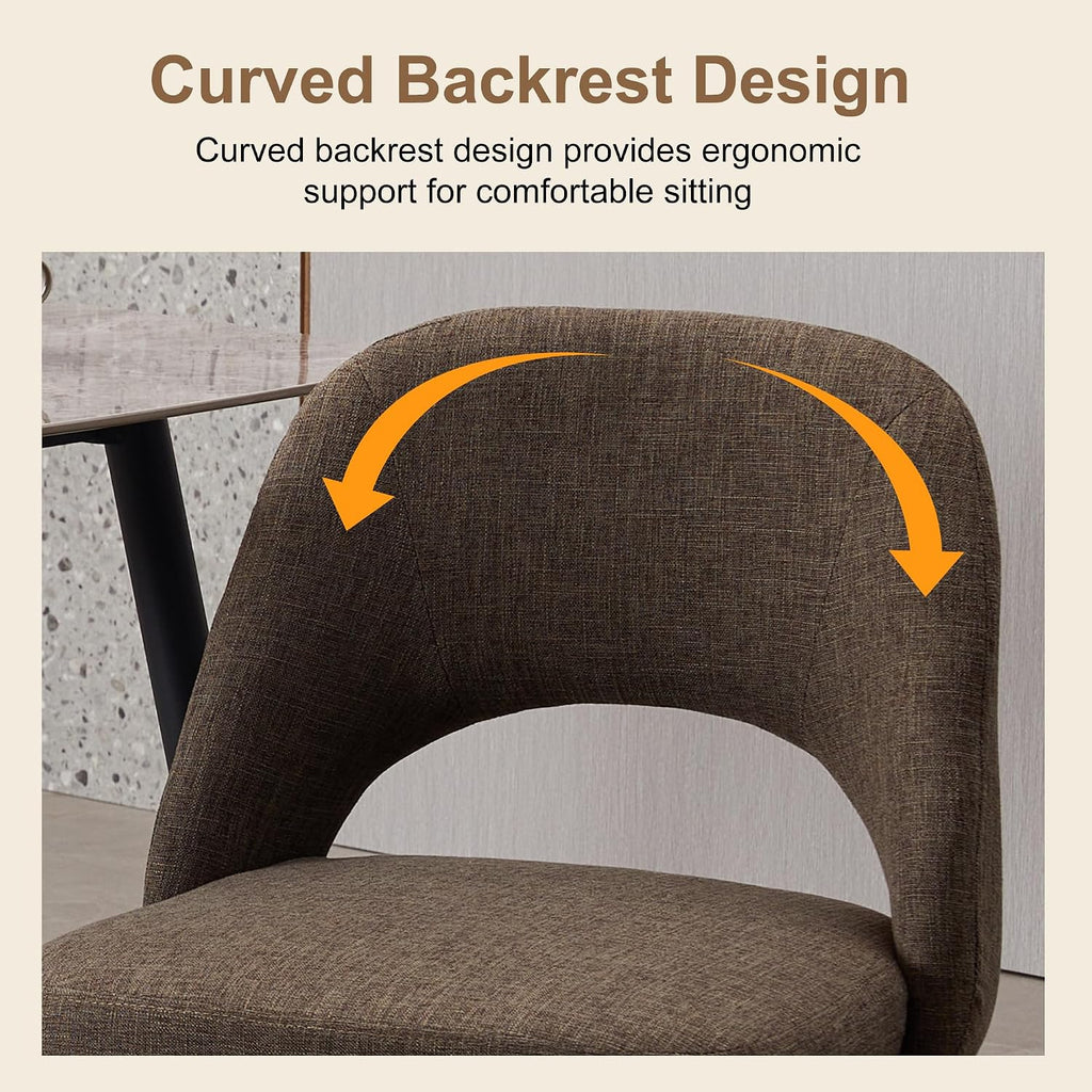 Modern Dining Chairs, Fabric Upholstered Accent Kitchen Chairs with Comfy Padded Seat & Sturdy Metal Legs, Side Farmhouse Chairs for Dining Room, Living Room, Restaurant (Mossy Taupe, Set of 6)