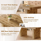Ebullient 79" Farmhouse Dining Table for 6-10, Rustic Wooden Kitchen Table with Thick Tabletop, Heavy Duty Large Rectangular Dining Table for Dining Room & Kitchen