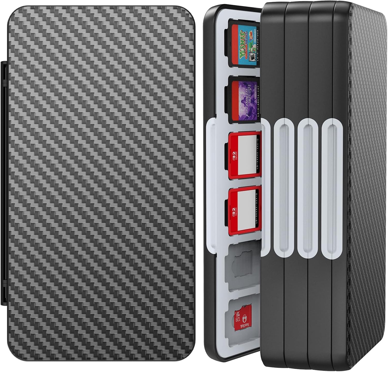 HEIYING Game Card Case Holder Compatible with Nintendo Switch 2/OLED /Lite ,Portable Memory Card Storage Case with 96 Games Cards Slots and 24 Micro SD Cards Slots