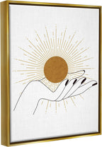 Stupell Industries Hand Holding Deco Inspired Sun with Rays, Design by JJ Design House LLC