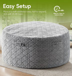 5FT Bean Bag Chair Oversized Bean Bags for Adults Large Bean Bag Beanbag Chair Washable Cover Quilted Plush Bean Bags Giant Memory Foam Bean Bag Chairs for Adults Pocket Bedrooms Living Room (Grey)