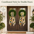 Spring Fall Wreath Sash 2 Pack - Monogrammed Spring Sash Wreath for Front Door - 57" Outdoor Wreath Sashes for Monogram Garland Ribbon - Xmas Decor Accessories for Wedding Party Wall Cabinet