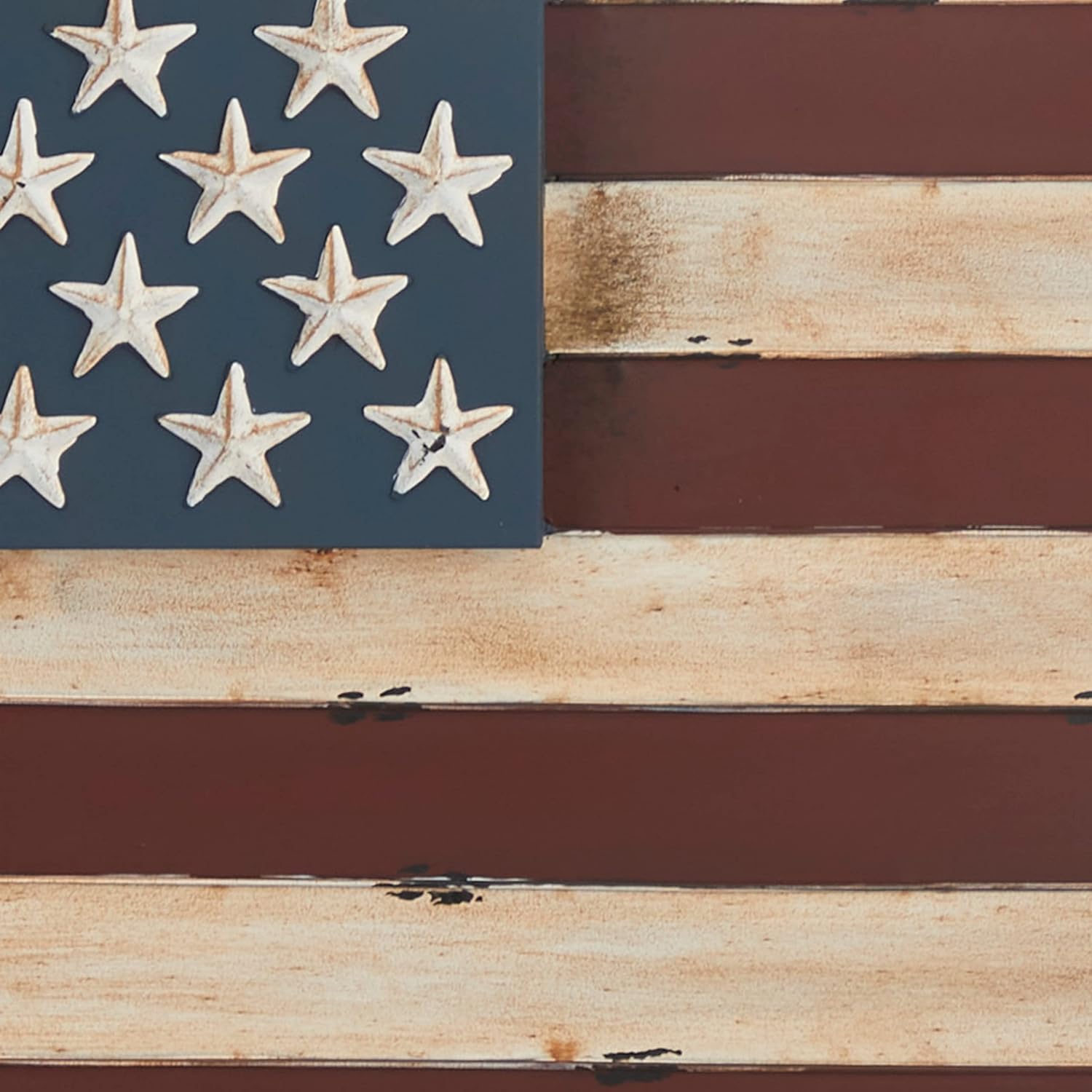 Deco 79 Metal American Flag Home Wall Decor Indoor Outdoor Wall Sculpture, Wall Art 38" x 2" x 26", Red