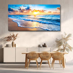 WLWBINTING Beach Wall Art,Large Ocean Theme Wall Decor, Beach Scene Wall Art For Bathroom Living Room Bedroom Office Decorations,Nature Landscape Coastal Pictures Paintings Artwork Home Decor