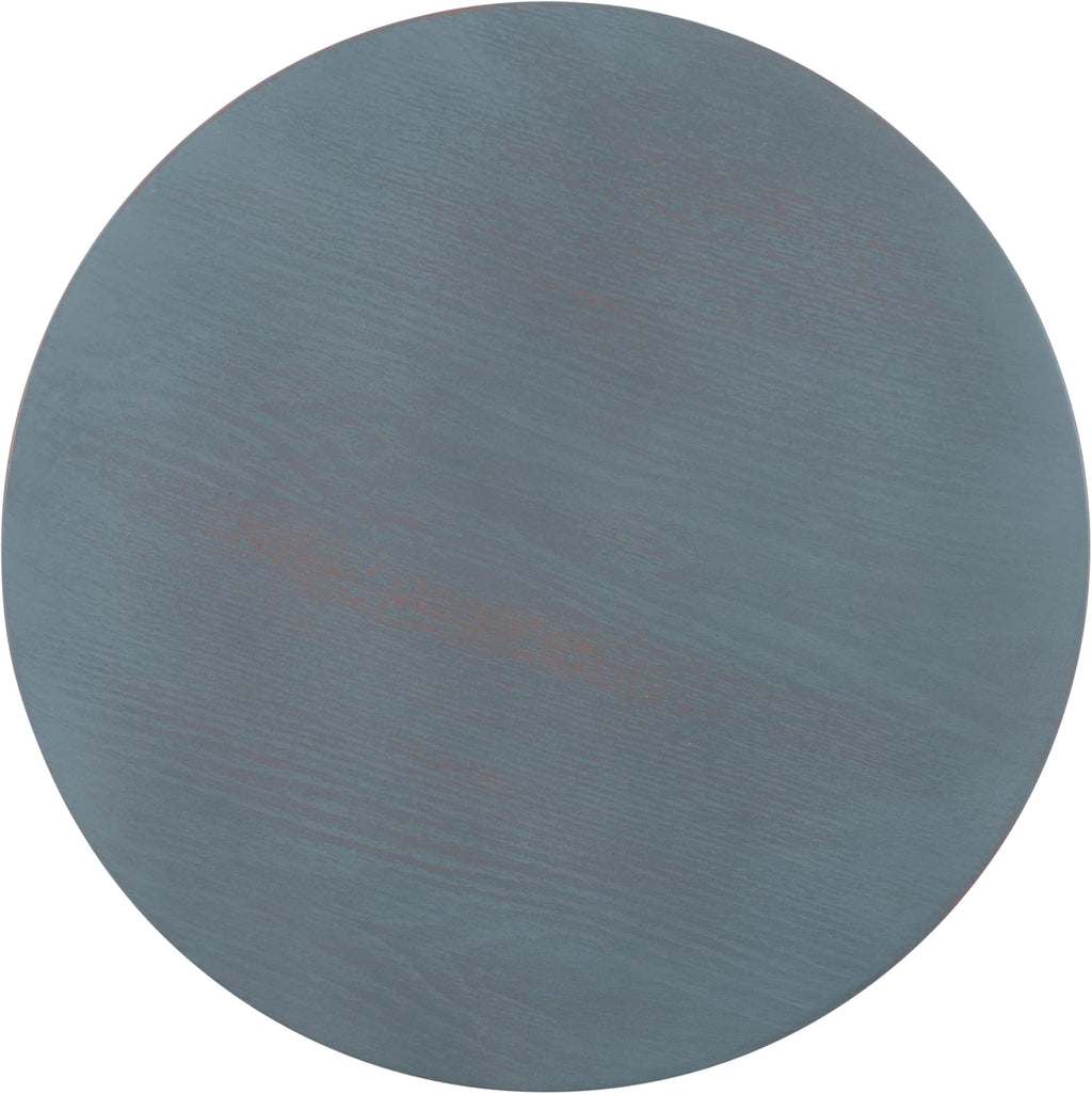 SAFAVIEH Home Collection – Joscelyne Antique Blue Accent Table, Sculptural Modern Round Side Table, Fully Assembled (ACC2328A)