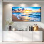 WLWBINTING Beach Wall Art,Large Ocean Theme Wall Decor, Beach Scene Wall Art For Bathroom Living Room Bedroom Office Decorations,Nature Landscape Coastal Pictures Paintings Artwork Home Decor
