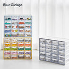Blue Ginkgo Small 20-Drawer Cabinet – Stackable Clear Organizer for Hardware, Beads, Plastic Bricks, Office, and Craft Storage (Made in Korea, Gray)