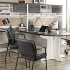 JUMMICO Office Guest Chair Reception Chair for Office Reception Lobby PU Leather Waiting Room Chair with Armrests Executive Office Chair Upholstered Set of 2