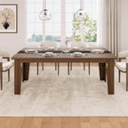 iPormis Farmhouse 71" Long Dining Table for 6-8 People, Marble Texture Finish Kitchen Table with Sturdy Wooden Frame, Rectangle Dining Table for Dining Room, Kitchen, Brown