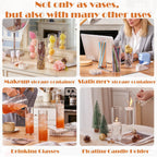 16Pcs Glass Cylinder Bud Vases for Centerpieces,7.7 In Tall Clear Flower Vases in Bulk,Glass Small Vases Floating Candle Holder for Party,Home Decor,Wedding Decoration,Birthday,Anniversary,Baby Shower