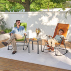 Timber Ridge Oversized Folding Rocking Camping Chair, Padded Outdoor Rocker with High Back, Portable Outdoor Chair for Patio, Garden, Lawn, Supports up to 400 lbs, Orange(2 Pack)