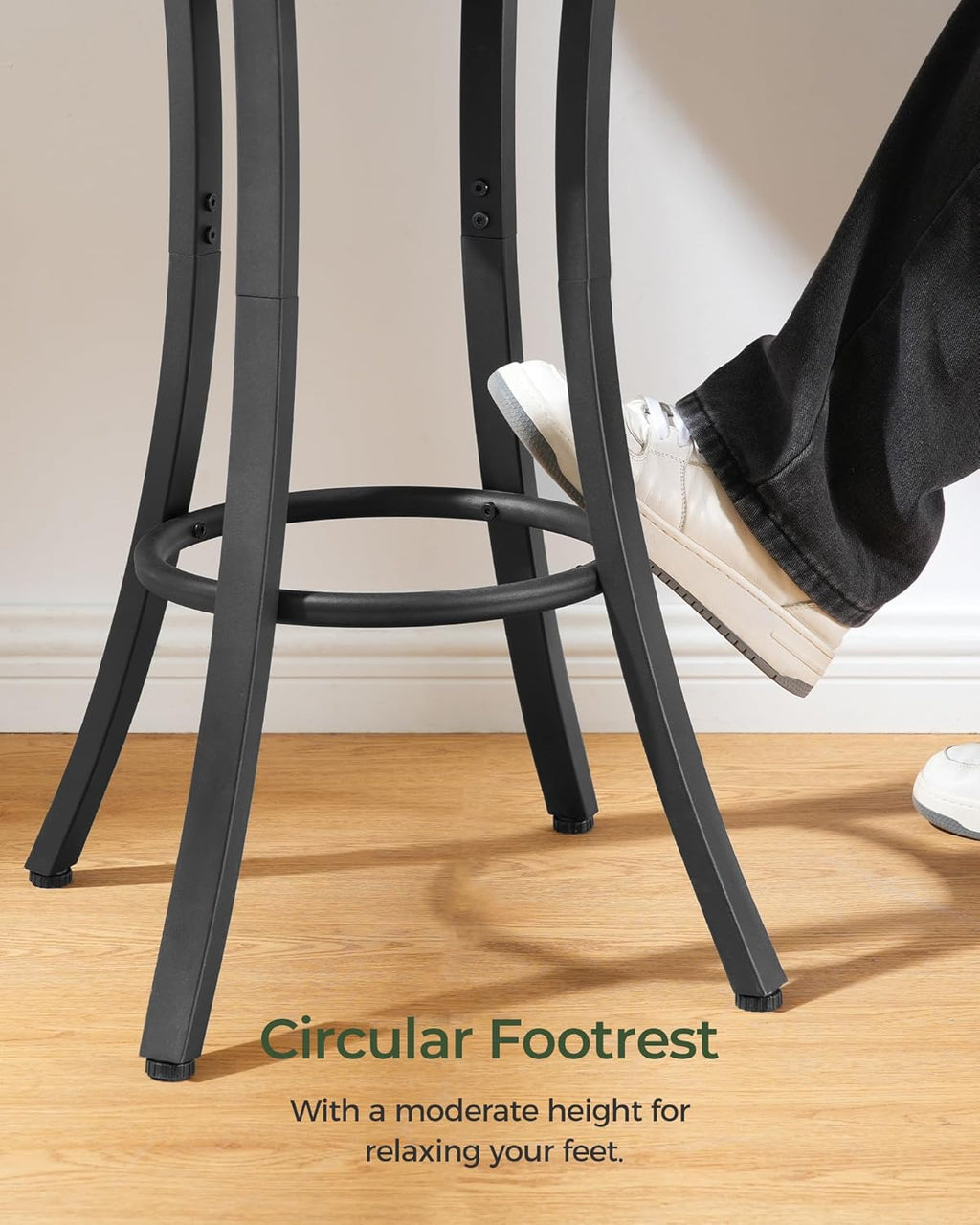 CHOEZON Round Bar Table, 2-Tier High Top & Counter Height Dining Table, for Bistro, Pub, Kitchen, Living Room, Rustic Brown and Black TBT03BF