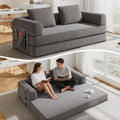 78" Convertible Sofa Bed, Corduroy Futon Couch with Storage Pocket, Boneless Pull Out Sleeper Sofa, Foldable Couch for Living Room Bedroom, No Assembly Space Saver, Gray