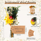 8 Pack Dried Flower Mini Bouquets Arrangement Bridesmaid Gift Natural Flower with Tags for DIY, Wedding, Birthday Decor Party Favors