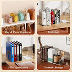 Clear Purse Organizer for Closet, Adjustable Purse Storage Handbag Storage Shelf Dividers, 2 Set Plastic Clutch Dividers for Closet Organizers Perfect for Purse Handbag Books