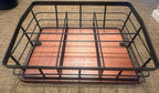 Tea Bag Organizer, Tea Bag Holder Storage with 6 Slots Iron Wire Basket with Wooden Base, Tea Bar Accessories for Countertop Cabinet Drawer, Tea Station for Coffee Capsules Creamer Sweetener Sugar