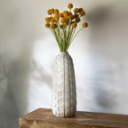 Mikasa White Ceramic Vase with Embossed Dot Texture, 15.5 Inch Tall Floor Vase for Home Decor, Living Room, Bedroom, and Entryway
