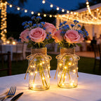 12 Pack Glass Flower Vases with Rope,Brajttt Vintage Bud Vases in Bulk,Mason Jars for Centerpieces,Flower Vase for Centerpieces and Tag for Weddings,Home Decor & DIY Projects