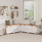 L Shape Kitchen Breakfast Nook Bench, Backless Farmhouse Storage Bench, Corner Dining Bench with Hidden Storage for Dining Room, Kitchen, Entryway