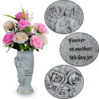 Cemetery Vase, Memorial Grave Vase with Ground Spikes, Angel Vases for Artificial Flowers, Grave Flowers Holder for Cemetery Headstone (1Piece)